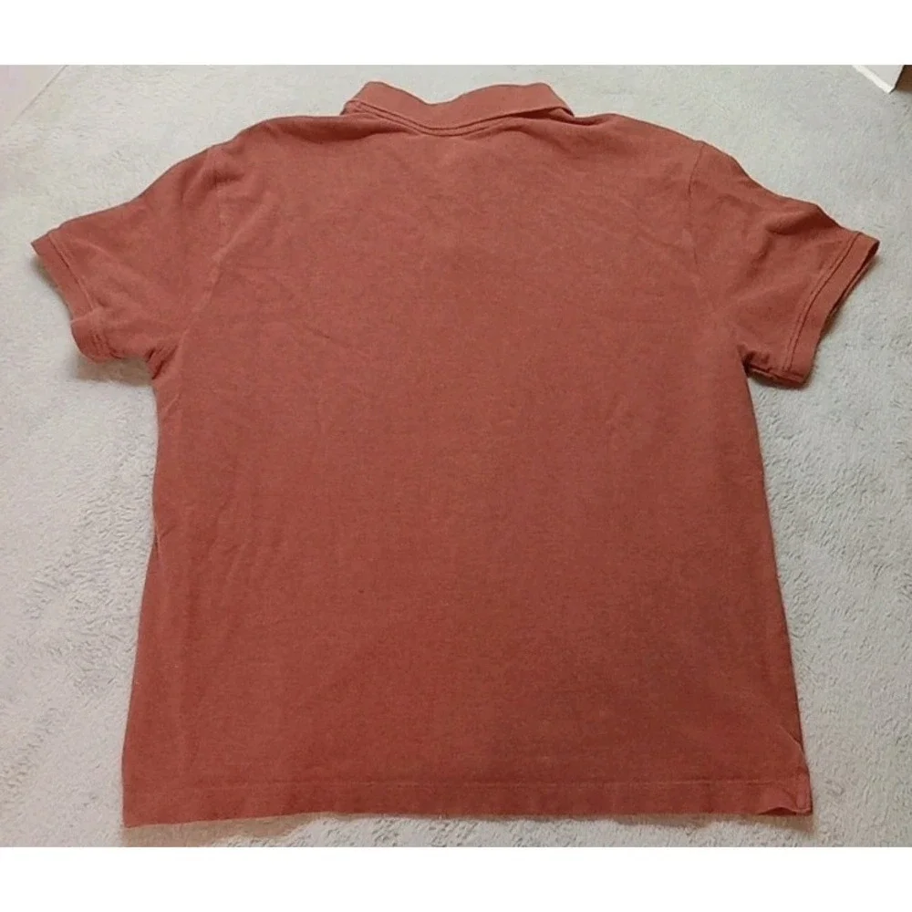 Banana Republic Men's Size Large Pique Short Sleeve Polo Shirt Color Rust